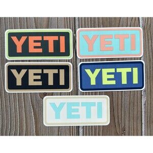 Authentic YETI Decal Cooler Drink Notebook Car Stickers 4" x 1-3/4"  - Lot of 5